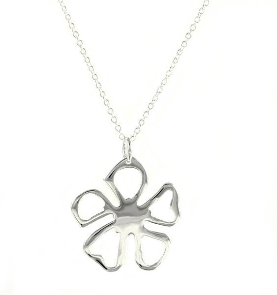 Luxury Flower Necklace Fashion Women Gift Pendant Silver Plated Ø 30mm