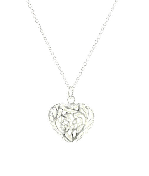 Women's necklace heart locket gift pendant silver plated Ø 24mm