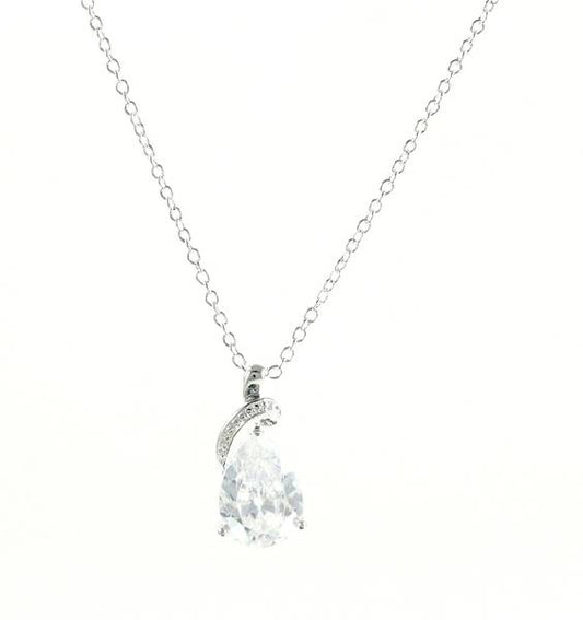 Zirconia drop necklace rhinestone gift set pendant silver plated Ø 22mm