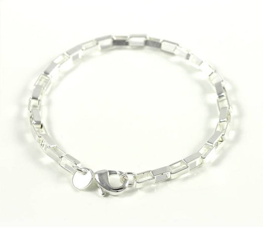 4mm ladies bracelet braided gift jewelry silver plated Ø 60mm