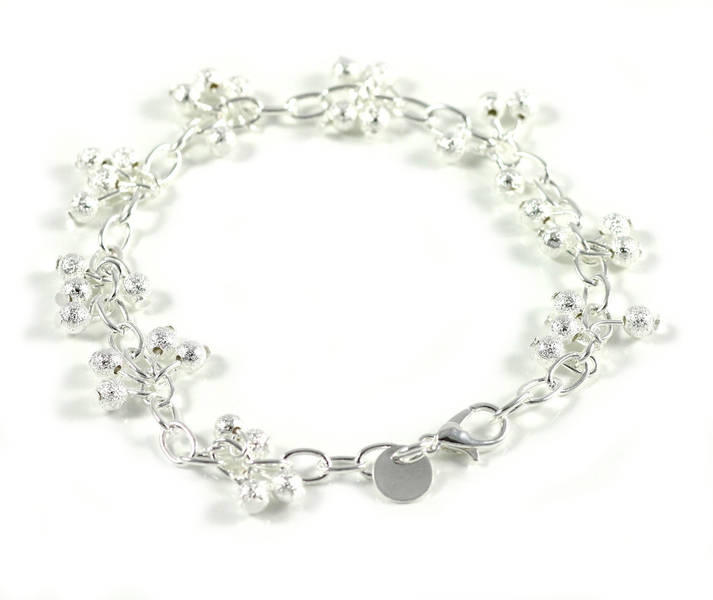 Armband Kugel Perlen Geschenk Schmuck Armreif Versilbert Ø 60mm