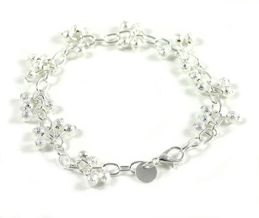 Bracelet ball beads gift jewelry bangle silver plated Ø 60mm
