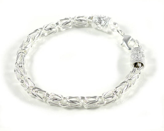 6mm King Bracelet Curb Chain Bracelet King Chain Silver Plated Ø 70mm
