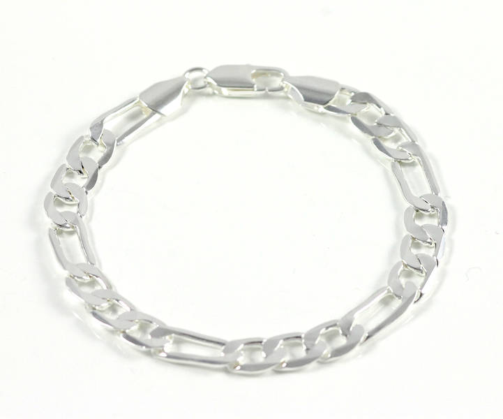 8mm Herren Armband Panzer Königskette Schmuck Geschenk Versilbert Ø 70mm