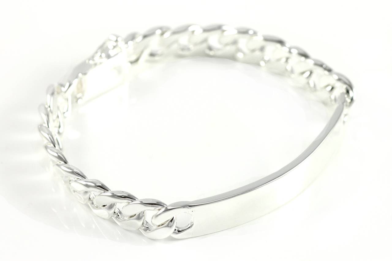 10mm curb chain bracelet braided gift engraving silver Ø 60mm