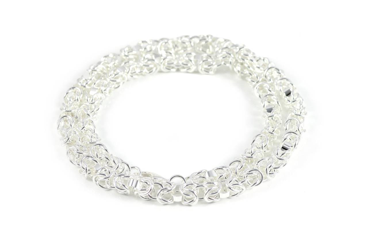 Luxury men's king chain curb necklace 50cm silver-plated Ø 7x7mm