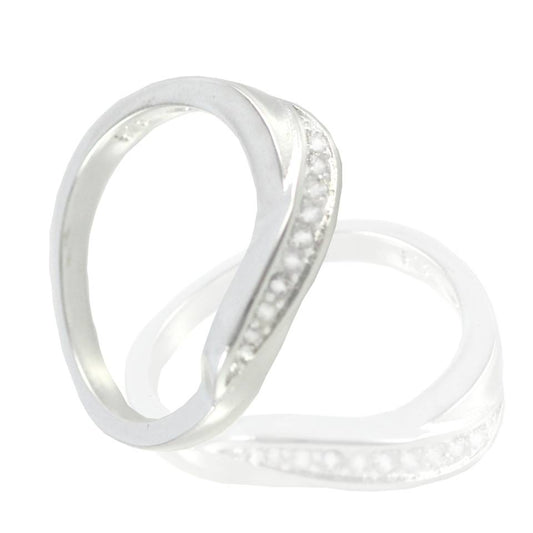 Noble ladies rings silver plated luxury zirconia rhinestone models #9 ring size 7