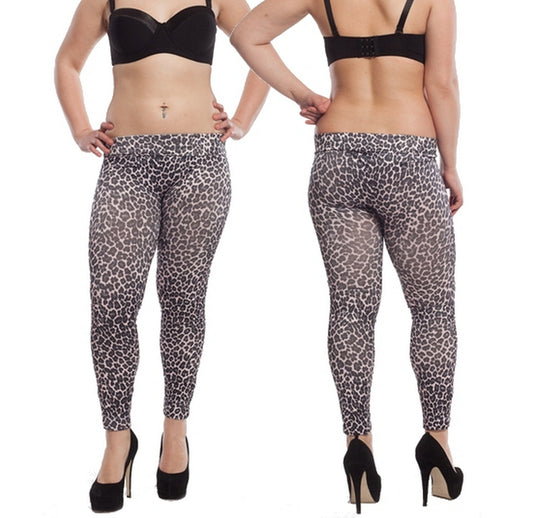 Leopard Leggings Maternity Pants Brown Leo Treggings Jeggings L/XL