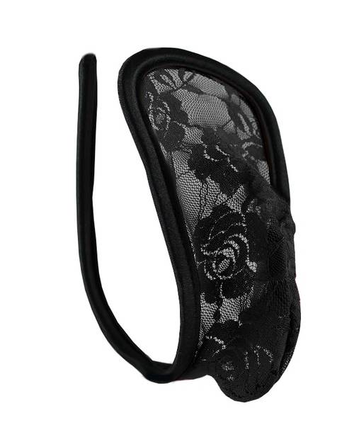 Herren Spitze C-String Schwarz Hot Dessous Einheitsgröße S/M/L