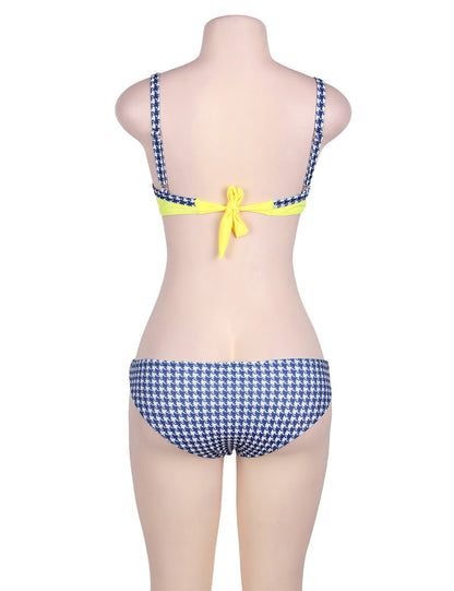Damen Fashion Bikini Set mit Cups B/C Raffung Träger Strand Slip M/L