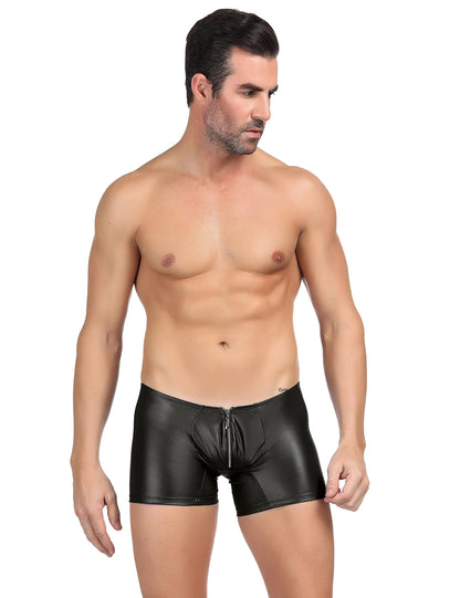 Boxershorts Zipper Wetlook Boxer Shorts Herren Slip Männer Hose Unterwäsche S/XL - MP069