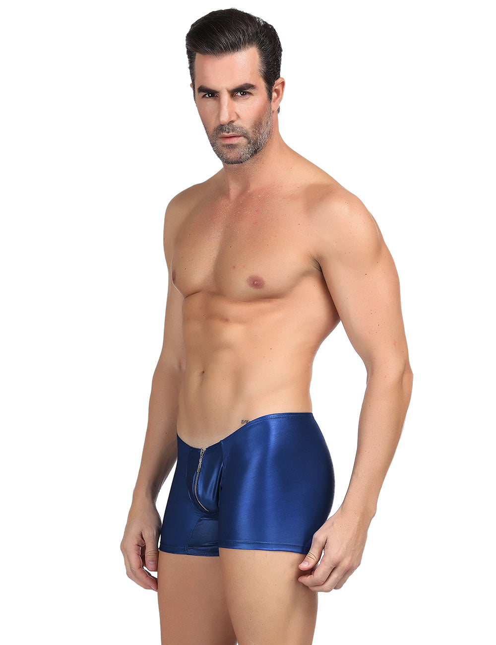 Boxershorts Zipper Wetlook Boxer Shorts Herren Slip Männer Hose Unterwäsche S/XL - MP069