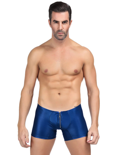 Boxershorts Zipper Wetlook Boxer Shorts Herren Slip Männer Hose Unterwäsche S/XL - MP069