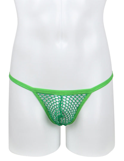 Herren String Tanga Grün Neon Fishnet Micro Unterwäsche Gay M/L/XL