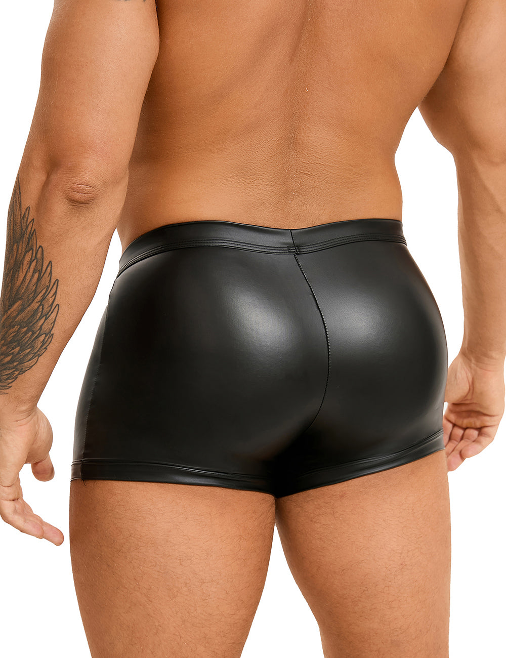 Herren Nieten Wetlook Lack Leder Männer Boxershort Unterwäsche M/L/XL - MP294-1
