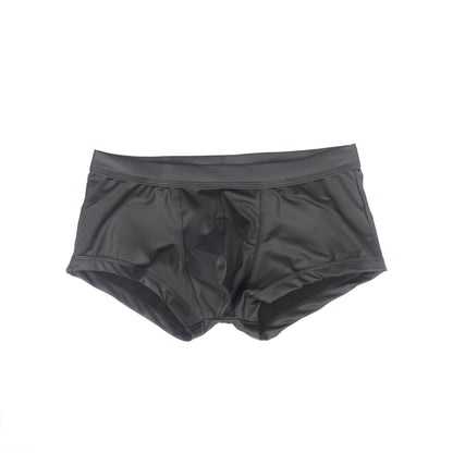 Herren Boxershorts Lack-Wetlook Schwarz, eng und bequem, aus Polyester-Elasthan, in M/L bis L/XL.
