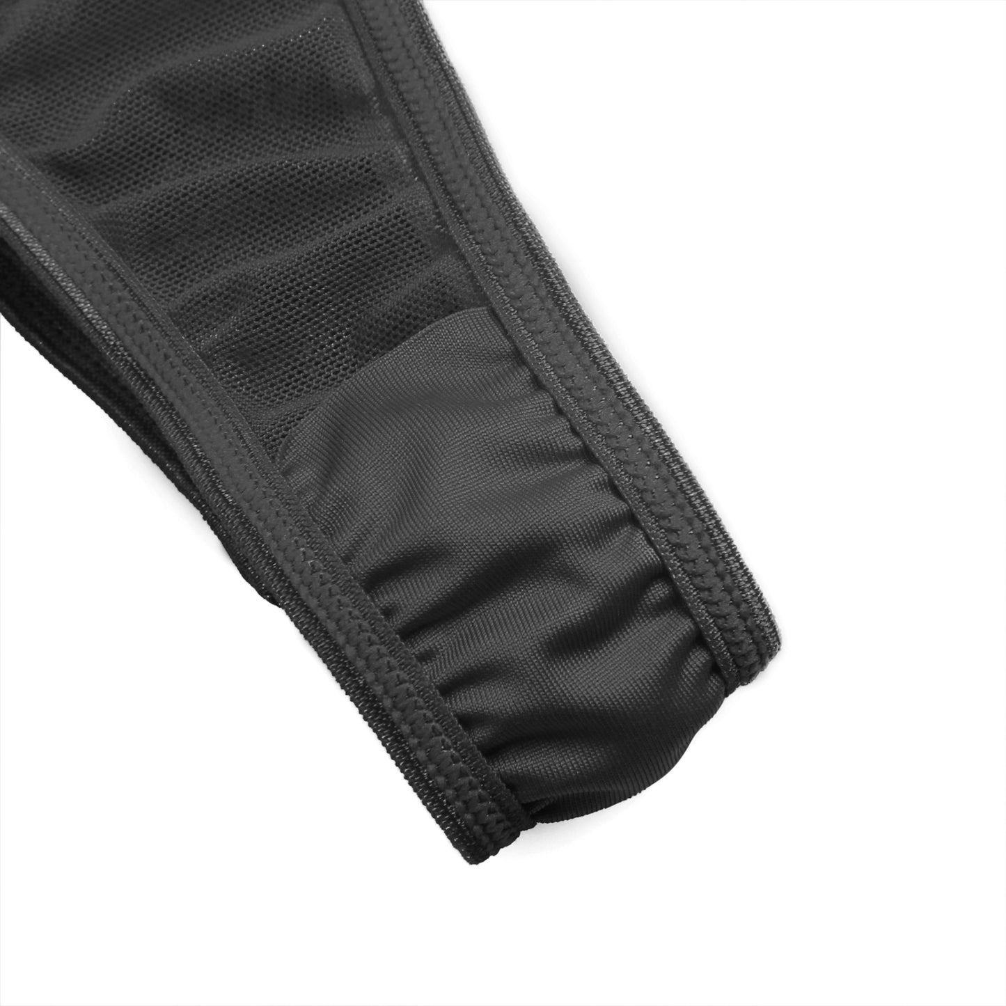 Damen Spitzen Body mit Strapshaltern – Mesh Teddy mit Beinbändern - R82110