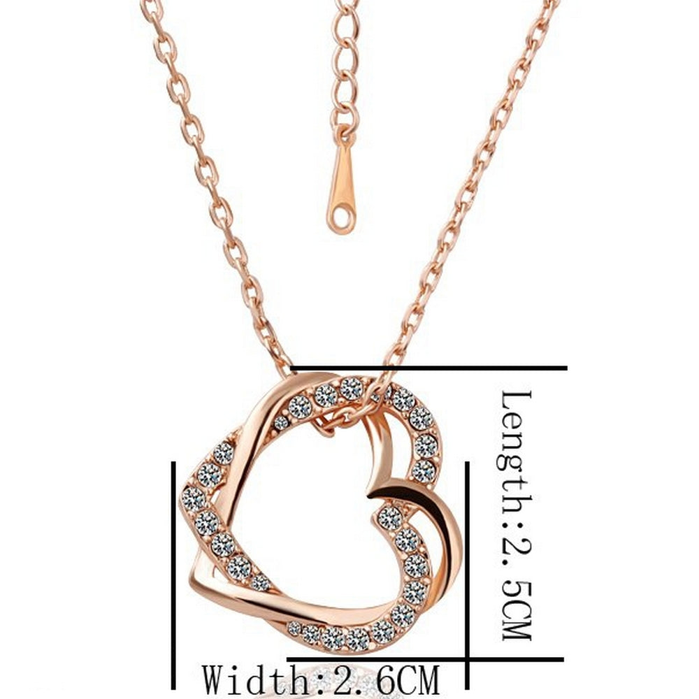 Lau-Fashion Herz Halskette Anhänger Schmuck Zirkonia Strass vergoldet Ø 25mm