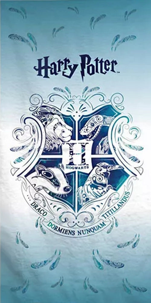 Harry Potter Strandtuch Wappen Türkis Unisex Handtuch Badetuch Duschtuch 140cm