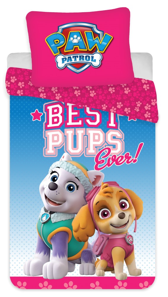 Paw Patrol Sky BEST PUPS Kinder Bettwäsche Set Bettbezug Rosa 100×135cm