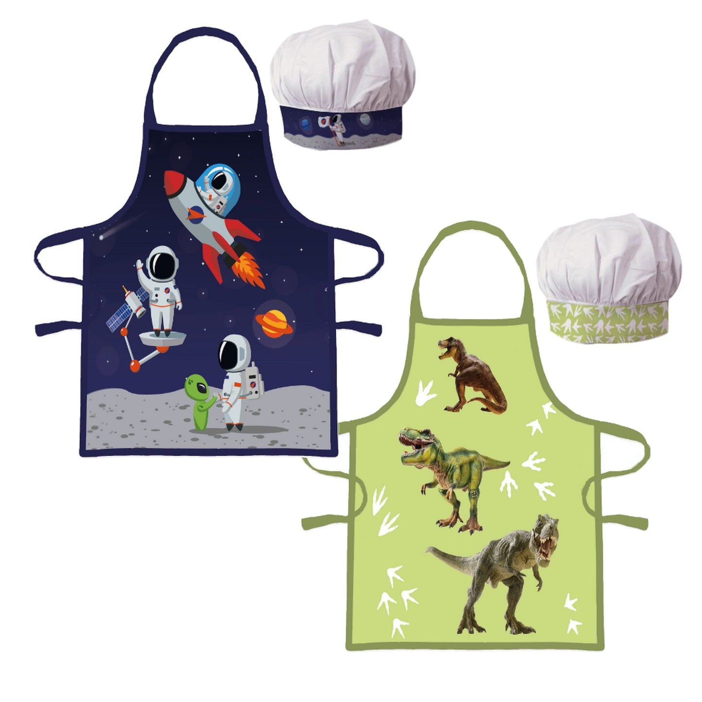 Dinosaurier Kinder Kochschürze Jungen Kindergarten Rakete Schule Backset