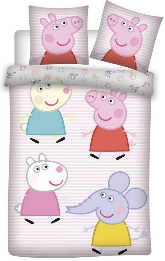 Peppa Pig Wutz Schwein Kinder Bettwäsche Set Mädchen Rosa Baumwolle Wendebettwäsche