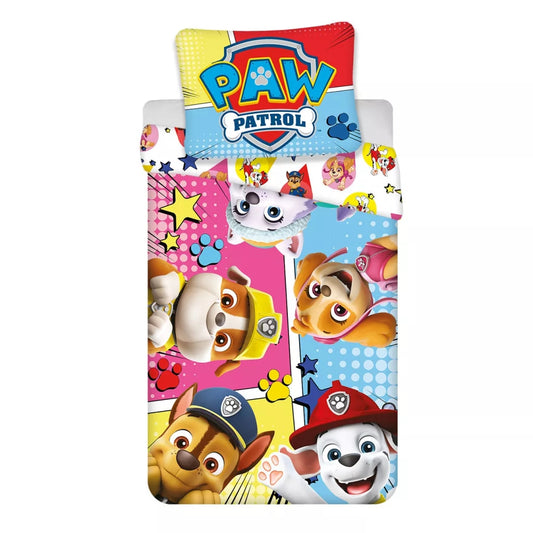 Paw Patrol Bettwäsche Set Bettbezug Blau Jungen Wendebettwäsche 100×135cm - BRM018723