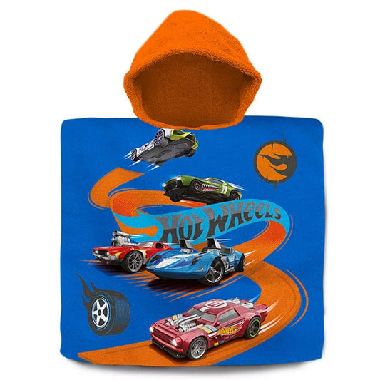Hot Wheels Hooded Poncho Kids Bath Towel Stunt Car Bathrobe Beach Towel