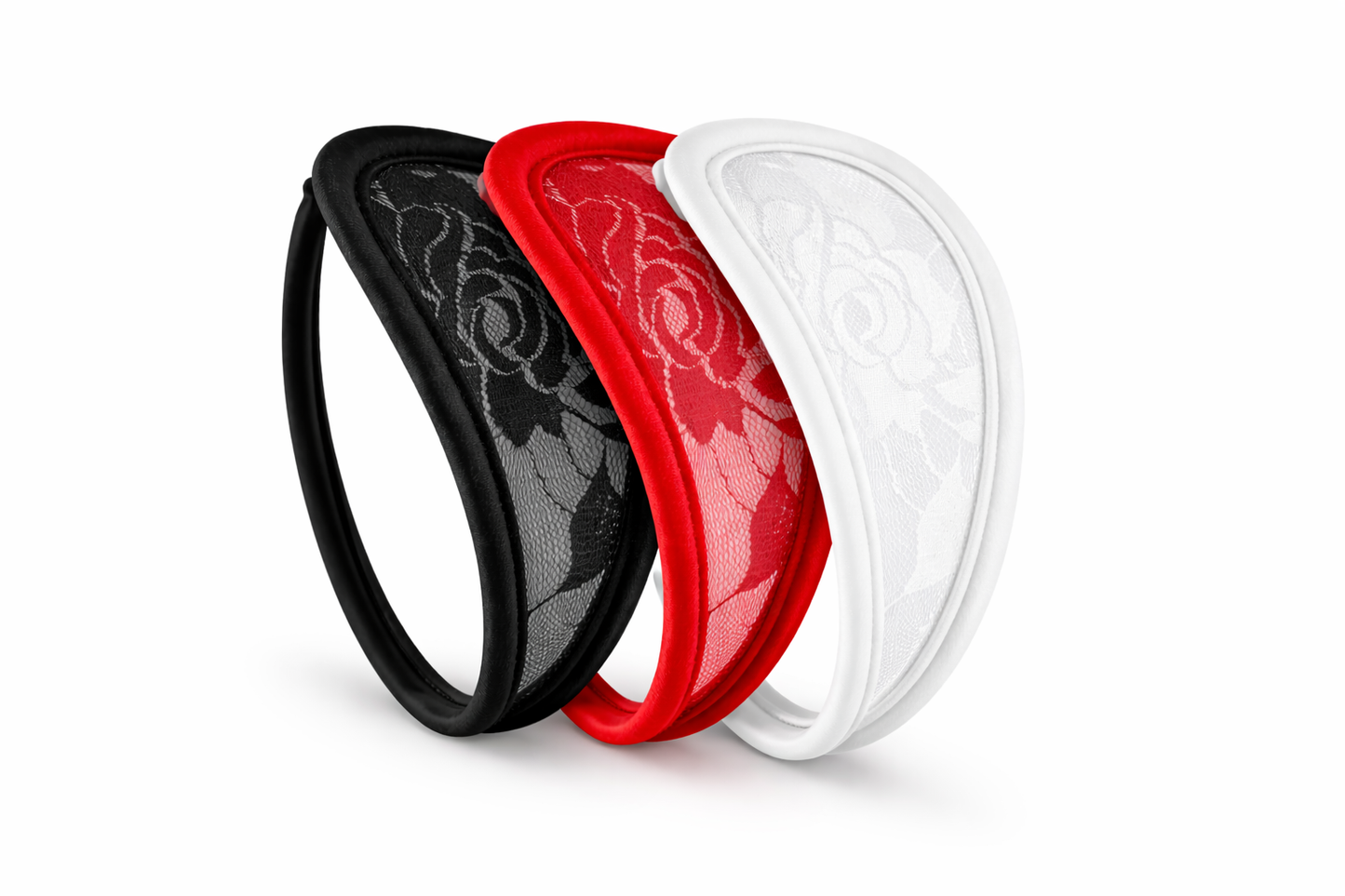 Set of 3 lace women's C-string briefs mini bikini black underwear lingerie S/M/L