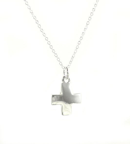 Fashion Damen Halskette Mini Kreuz Jesus Geschenk Set Anhänger Silber Ø 22mm