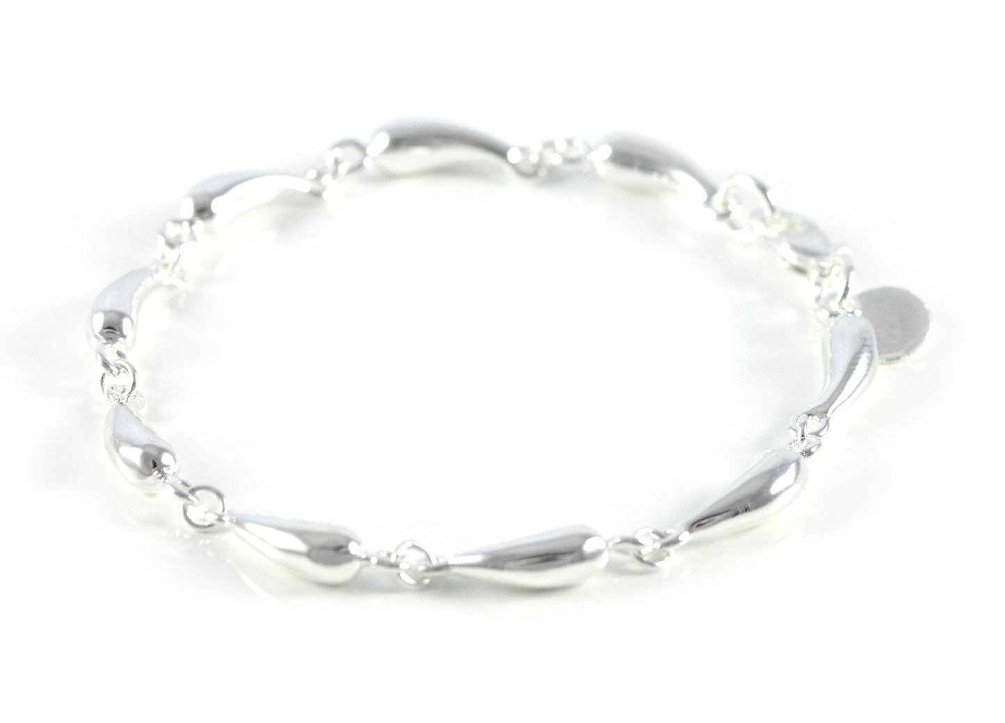 Damen Armband Wasser Tropfen Silber Armreifen Modeschmuck Kette 6mm