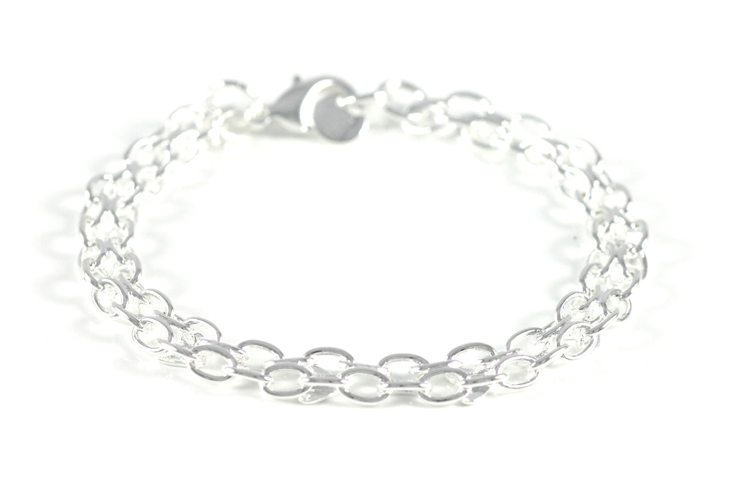 Silber Massives Herz Damen Armband Modeschmuck Armreifen Geschenk Ø 7mm