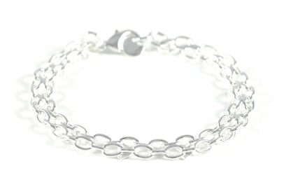 Silber Massives Herz Damen Armband Modeschmuck Armreifen Geschenk Ø 7mm