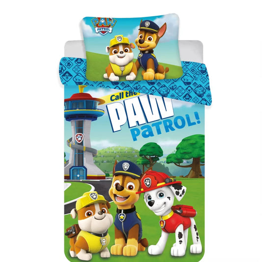 Kinder Bettwäsche Set Bettbezug Rubble Paw Patrol Wendebettwäsche 100×135cm - JFK038671