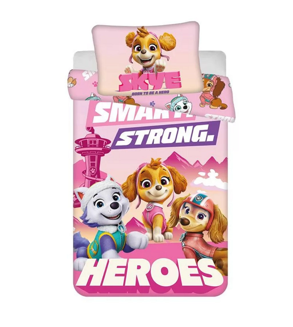 Paw Patrol Bettwäsche Set Bettbezug Sky Rosa Wendebettwäsche 100×135cm - JFK128399