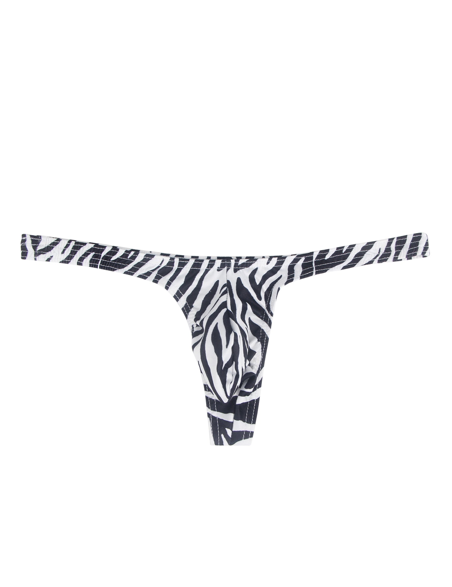 Zebramuster-Herren-String Schwarz-Weiß, Tanga mit körpernahem Schnitt und dünnen Seitenbändern MP231-4