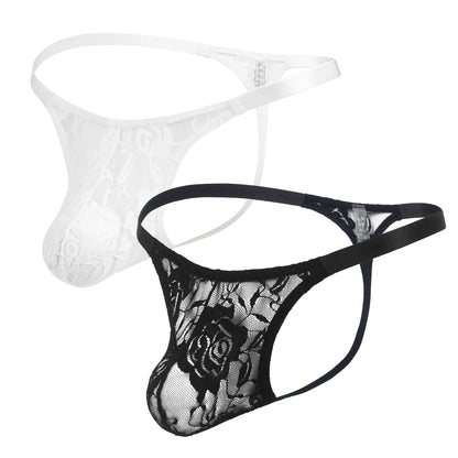 Transparenter Tanga aus Spitze für Herren mit Blumenprint - Sexy Unterwäsche von Lau Fashion - MP308