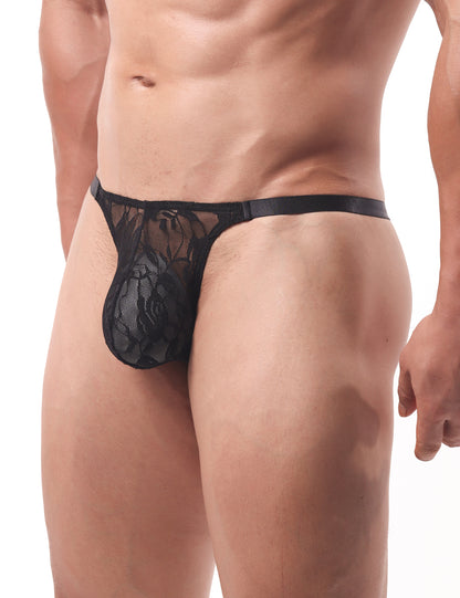 Transparenter Tanga aus Spitze für Herren mit Blumenprint - Sexy Unterwäsche von Lau Fashion - MP308