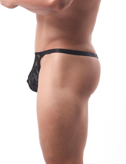 Transparenter Tanga aus Spitze für Herren mit Blumenprint - Sexy Unterwäsche von Lau Fashion - MP308