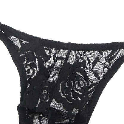 Transparenter Tanga aus Spitze für Herren mit Blumenprint - Sexy Unterwäsche von Lau Fashion - MP308