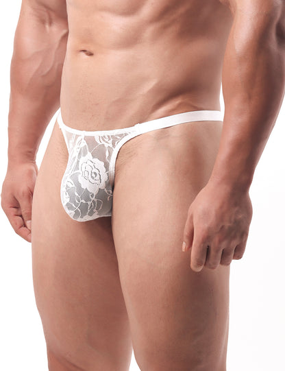 Transparenter Tanga aus Spitze für Herren mit Blumenprint - Sexy Unterwäsche von Lau Fashion - MP308