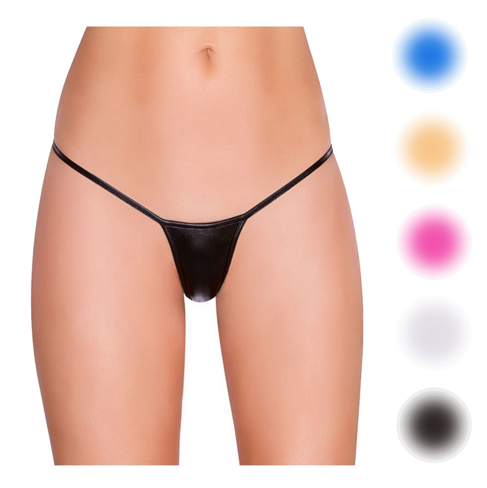 Sexy Damen Micro Metallic String Tanga Wetlook Lack Leder Gogo 5 Farben - P5128