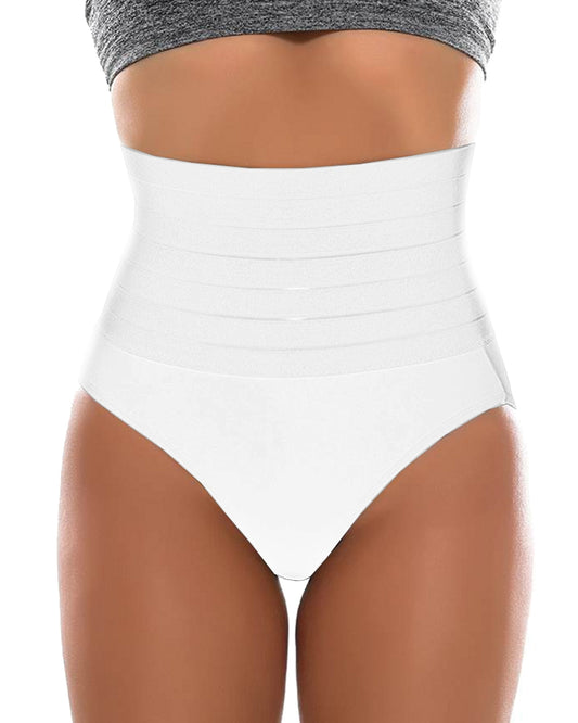 Mieder Korsetthose Hoher Bund Hüfte Weiß Bauch Former Unterwäsche Unterhose M/XL - P5190-2