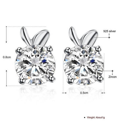 925 Sterling Silber Ohrstecker Apfel Appel Kinder Zirkonia Damen Ohrringe 5mm