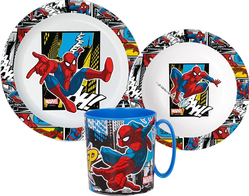 Spiderman Geschirrset Junge Frühstück Kleinkind Besteck Set Kindergarten