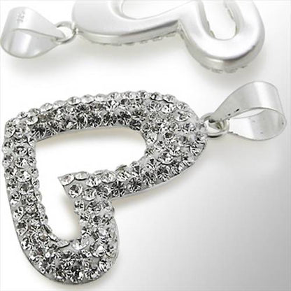 925 Sterling Silber 3D Herz Schwarz Anhänger Strass Zirkonia Kette Ø 23mm